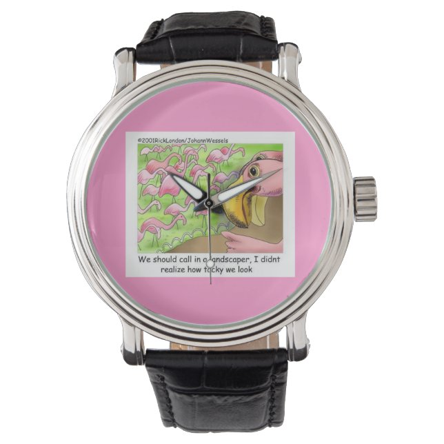 Reloj De Pulsera Tacky Pink Flamingos Gracioso Unisex Watch (Anverso)