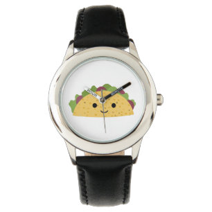 Reloj De Pulsera Taco sonriente de Kawaii del dibujo animado lindo