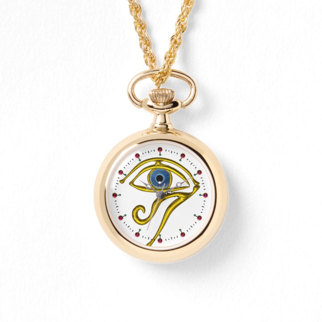 Reloj De Pulsera TALISMAN AZUL / OJO DE HORUS ,Blanco (Anverso)