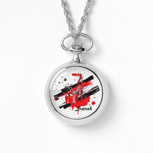 Reloj De Pulsera Talones altos negros, rojos y blancos (Anverso)