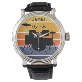 Reloj De Pulsera Tambor vintage con nombre personalizado -