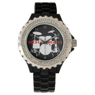 Reloj De Pulsera Tambores con números y nombre personalizado