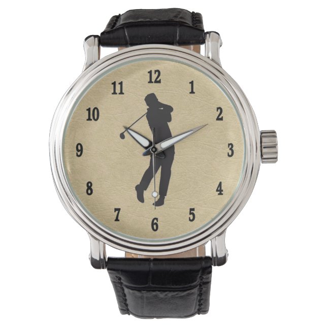 Reloj De Pulsera Tan Leather Golf Design (Anverso)