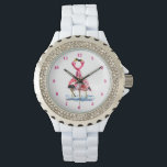 Reloj De Pulsera Tango Flamingos ver danza Flamingo rosa<br><div class="desc">Tango Pink Flamingos Watches Pareja Flamingo Pink Love Dance - Diseño de pintura MIGNED</div>