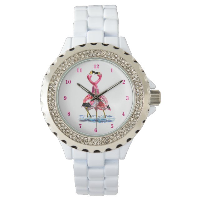 Reloj De Pulsera Tango Flamingos ver danza Flamingo rosa (Anverso)
