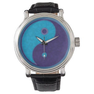 Reloj De Pulsera taoísta azul yin-yang