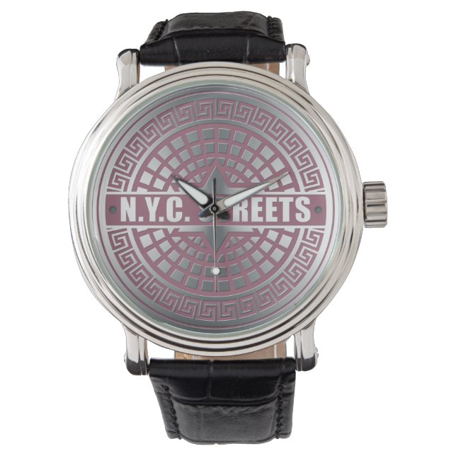 Reloj De Pulsera Tapas de agujerosNYC (Anverso)
