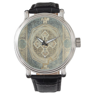 Reloj De Pulsera Tapicería ornamental con diseño geométrico