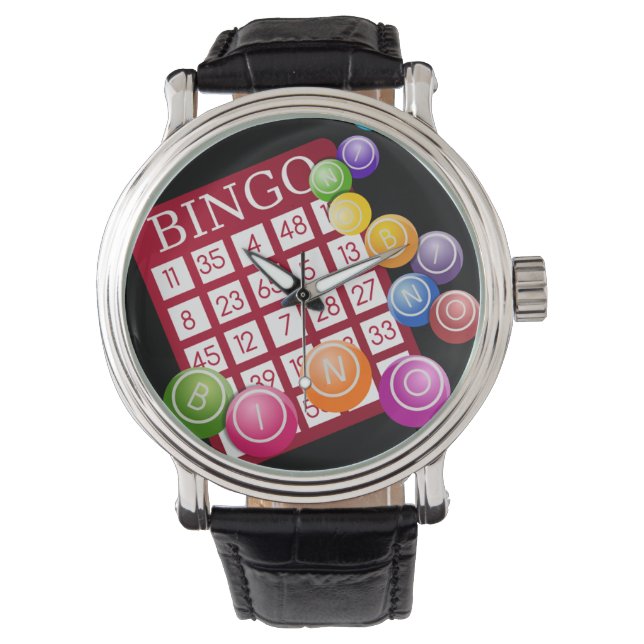 Reloj De Pulsera Tarjeta BINGO con bolas BINGO (Anverso)