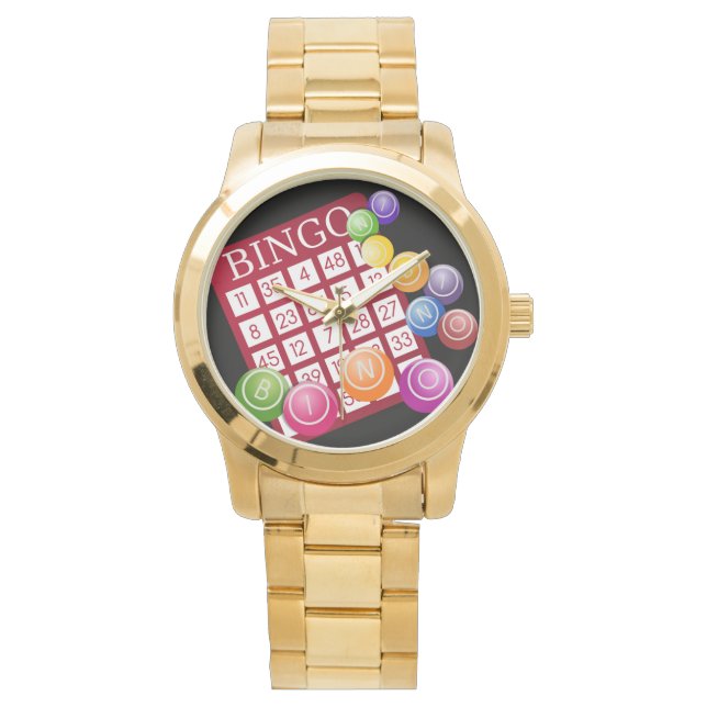 Reloj De Pulsera Tarjeta BINGO con bolas BINGO (Anverso)
