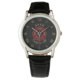 Reloj De Pulsera Tarjeta de bombero de oro personalizada