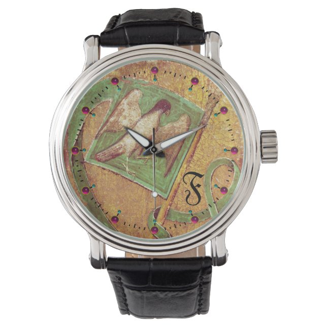RELOJ DE PULSERA TAROTES ANTIGUOS, TARJETAS CORTES, MONOGRAMA DE BA (Anverso)