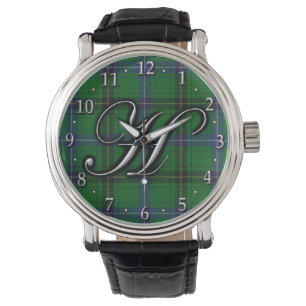 Reloj De Pulsera Tartán del monograma de la letra H de Henderson