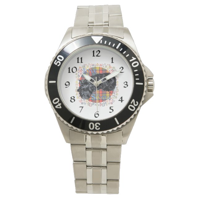 Reloj De Pulsera Tartan del Terrier Escocés (Anverso)