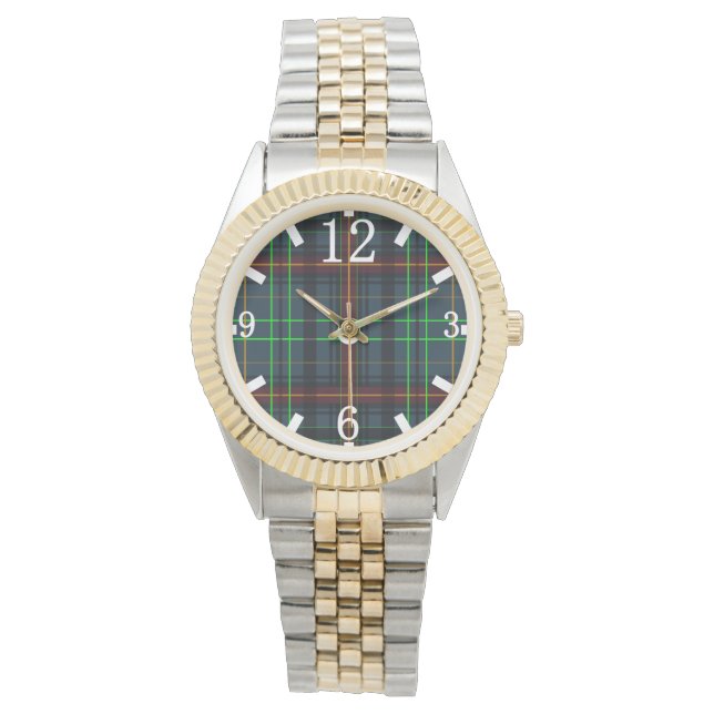 Reloj De Pulsera Tartan en azul, naranja, verde... (Anverso)