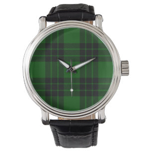 Reloj De Pulsera Tartan Graham verde negro a cuadros