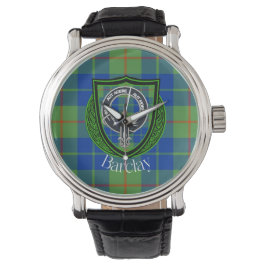 Reloj De Pulsera Tartan y Cresta del Clan Escocés Barclay