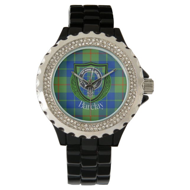 Reloj De Pulsera Tartan y Cresta del Clan Escocés Barclay (Anverso)