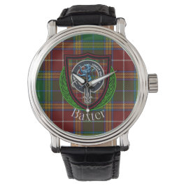 Reloj De Pulsera Tartan y Cresta del Clan Escocés Baxter