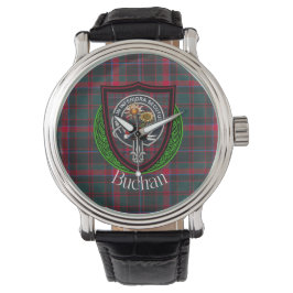 Reloj De Pulsera Tartan y Cresta del Clan Escocés Buchan