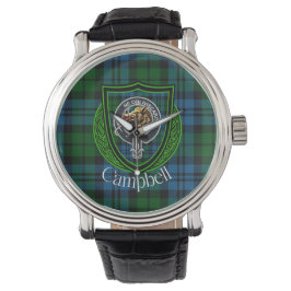 Reloj De Pulsera Tartan y Cresta del Clan Escocés Campbell
