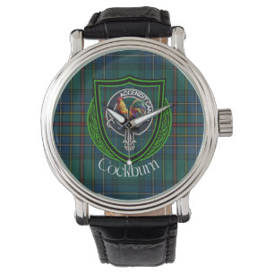 Reloj De Pulsera Tartan y Cresta del Clan Escocés Cockburn