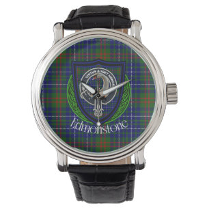 Reloj De Pulsera Tartan y Cresta del Clan Escocés Edmonstone