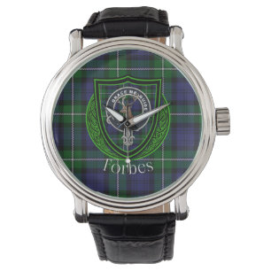 Reloj De Pulsera Tartán y Cresta del Clan Escocés Forbes