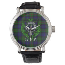 Reloj De Pulsera Tartan y Cresta del Clan Escocés Gunn