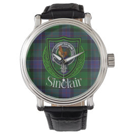 Reloj De Pulsera Tartan y Cresta del Clan Escocés Sinclair