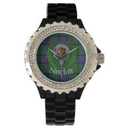 Reloj De Pulsera Tartan y Cresta del Clan Escocés Sinclair