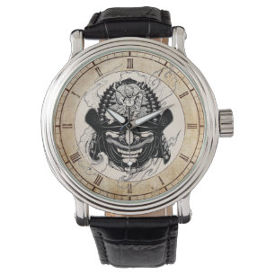 Reloj De Pulsera Tatuaje de casco de máscara de demonio Guay samur