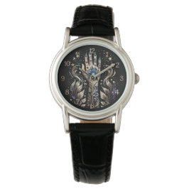 Reloj De Pulsera Tatuaje De Mano Negra Y Oro