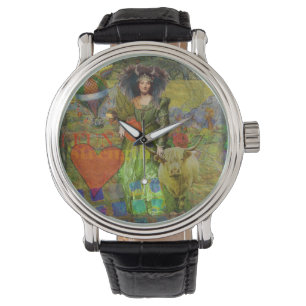 Reloj De Pulsera Taurus clásico retrato de mujer gótica