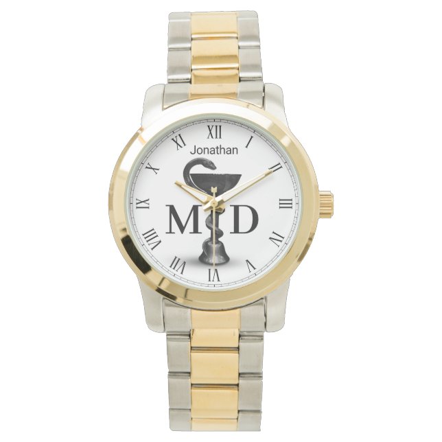 Reloj De Pulsera Tazón de serpiente negro Hygieia Médica médico bla (Anverso)