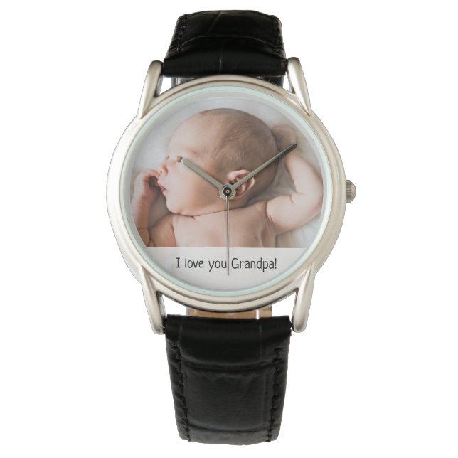 Reloj De Pulsera Te amo abuelo personalizado foto de bebé día del p (Anverso)