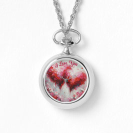 Reloj De Pulsera Te Amo Dos Corazones Abstractos Pintando San Valen