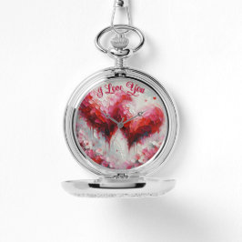 Reloj De Pulsera Te Amo Dos Corazones Abstractos Pintando San Valen