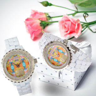 Reloj De Pulsera Te Amo Elegante Resumen Deco Blanco Diamante de im