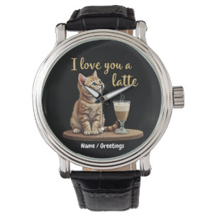 Reloj De Pulsera Te Amo Mucho: Cute Pun de Café de San Valentín