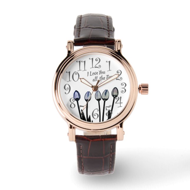 Reloj De Pulsera Te amo todo el tiempo, agrega iniciales (Anverso)