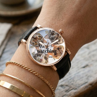 Reloj De Pulsera Te Estamos Observando Gatos Divertidos Personaliza