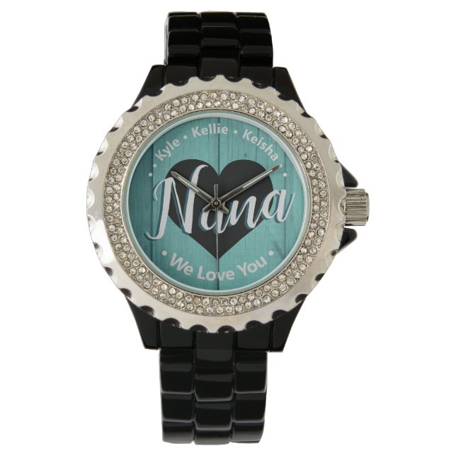 Reloj De Pulsera Te queremos Nana Grandkid Names eWatch (Anverso)