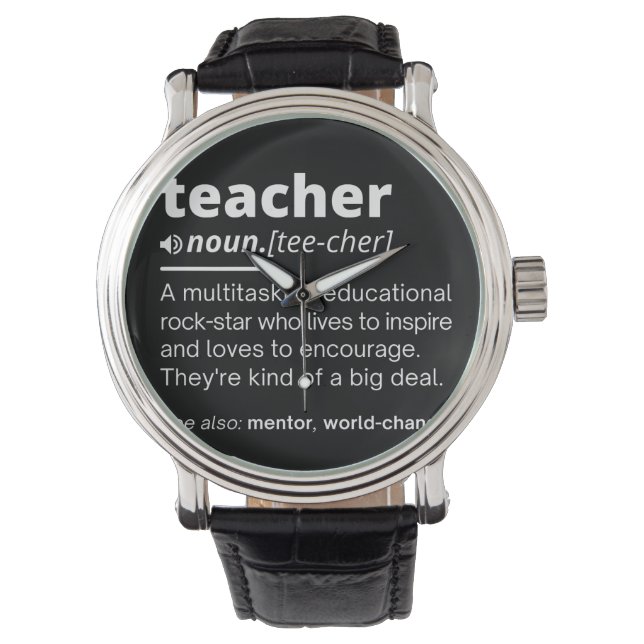 Reloj De Pulsera Teacher Definition - Funny Teaching School Teacher (Anverso)