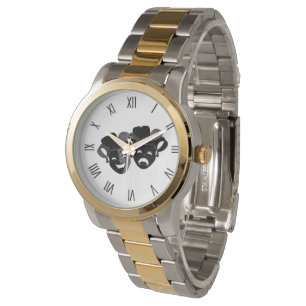 Reloj De Pulsera Teatro de Comedia y Tragedia Números Negros