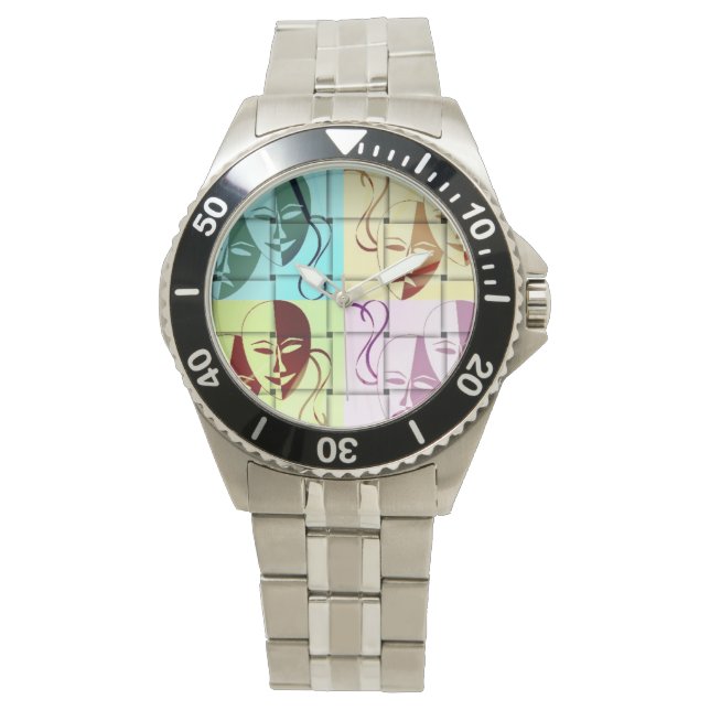 Reloj De Pulsera Teatro Mask Pop Art Watch (Anverso)