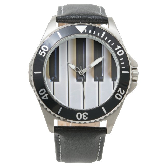 Reloj De Pulsera Teclado - Blanco y negro (Anverso)