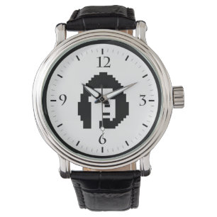 Reloj De Pulsera Teclado criptográfico blanco negro #1