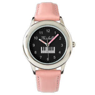 Reloj De Pulsera Teclado piano negro de músico personalizado