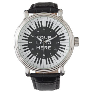 Reloj De Pulsera Teclas de piano en blanco y negro con logotipo per
